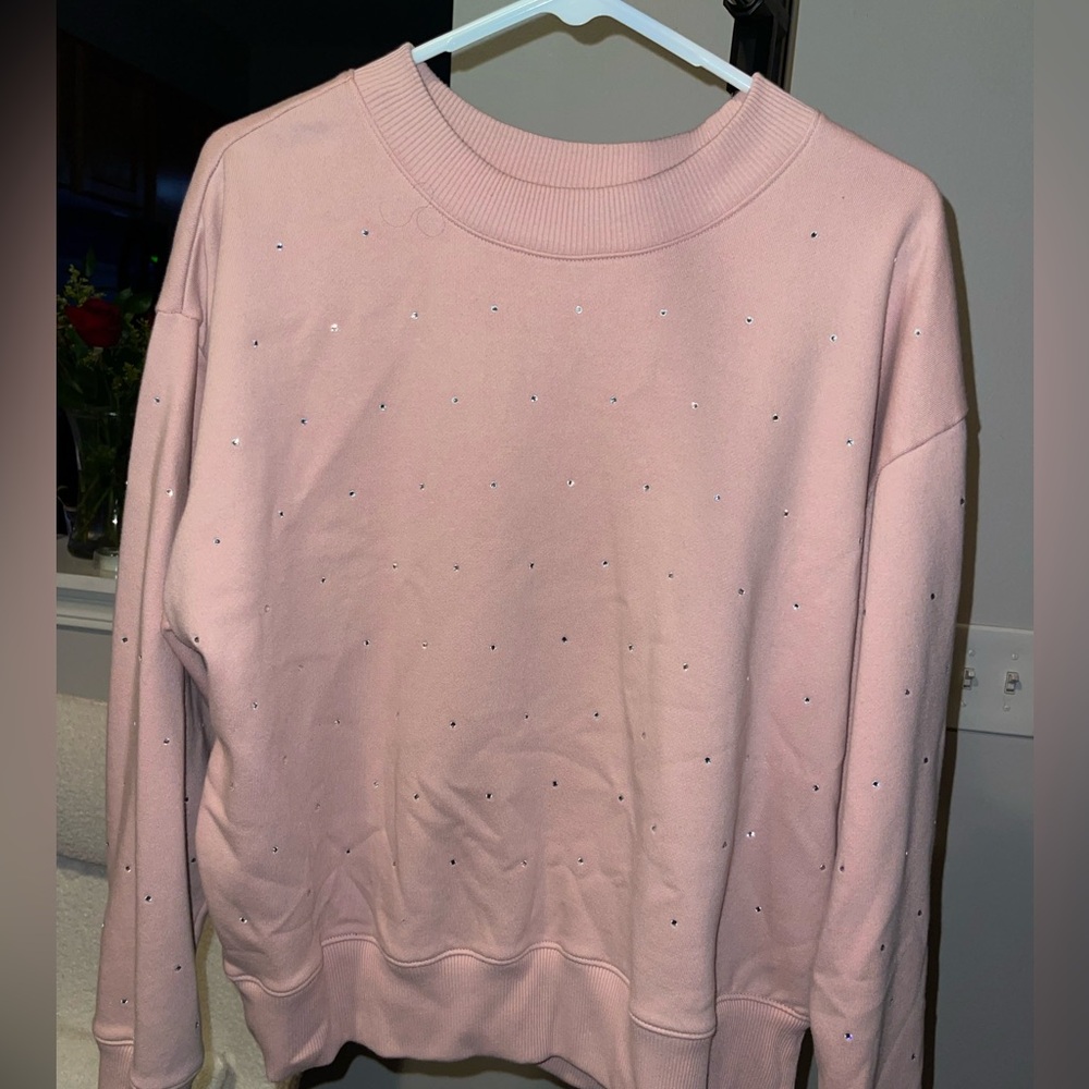 Pink rhinestone sweater